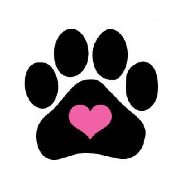 dog paw print with heart